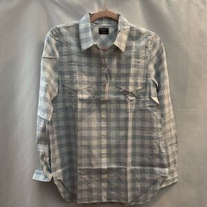 Untuckit Santa Marzi Long Sleeve Button Down Shirt Grey Checkered